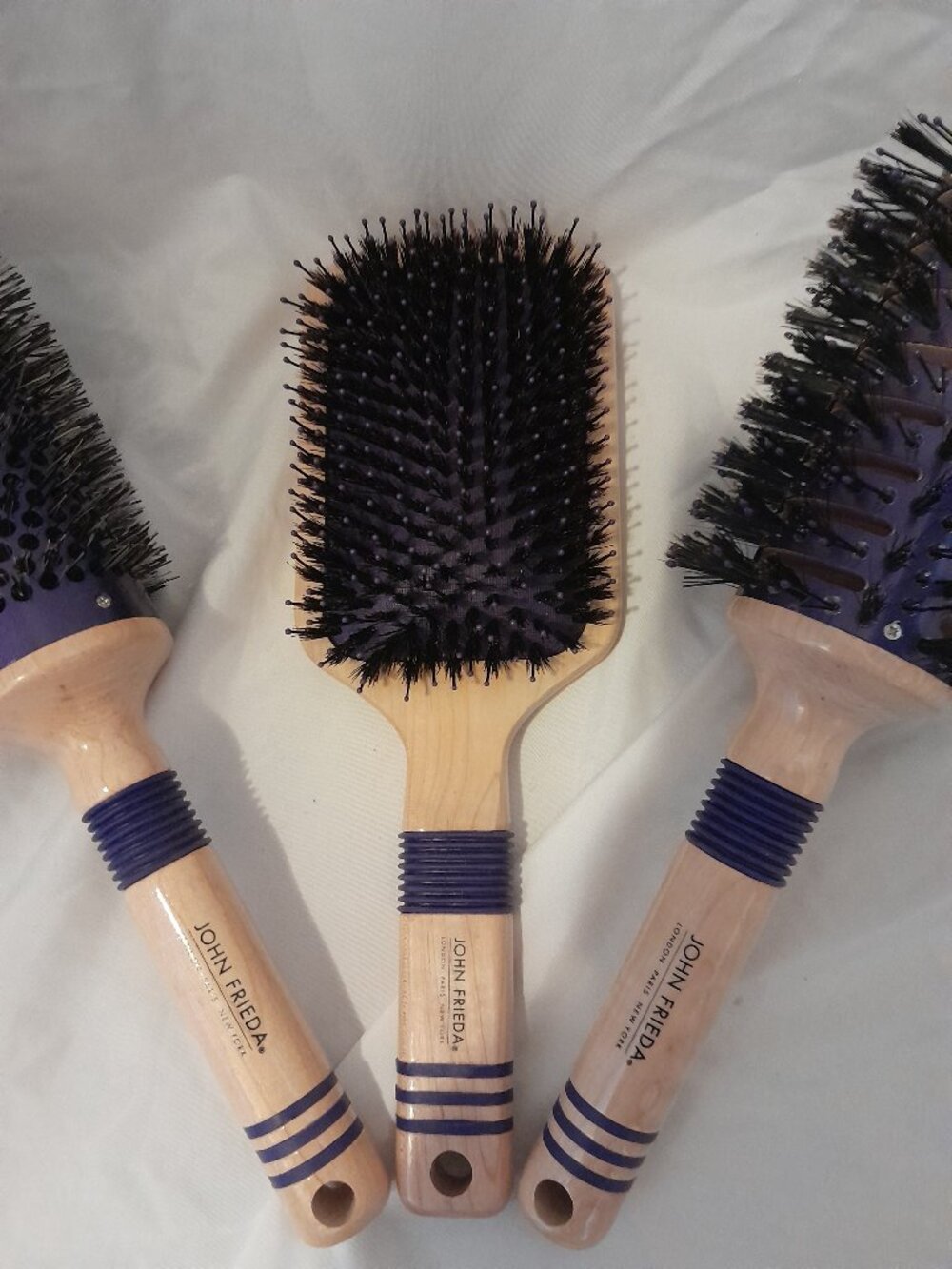 John Frieda 3-Pc Pro Hair Brush Set - Boar Bristle & Paddle - New Unused Bundle - Picture 5 of 7
